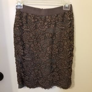 Loft - 2 Layer Skirt Brown/Heather Grey - 00P